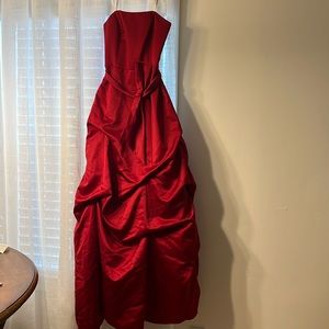 David’s Bridal red long dress
